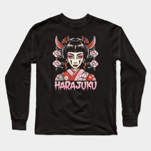 Harajuku Tokyo Geisha Girl Long Sleeve T-Shirt